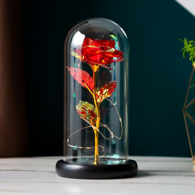 Artificial Flowers Décor In Covered Dome