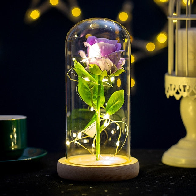 Artificial Flowers Décor In Covered Dome