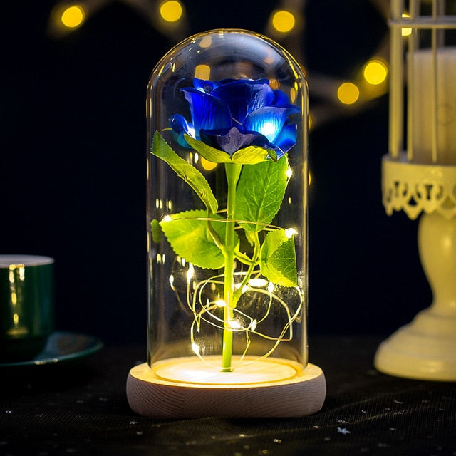 Artificial Flowers Décor In Covered Dome