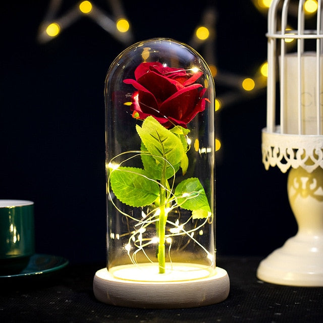 Artificial Flowers Décor In Covered Dome