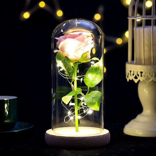 Artificial Flowers Décor In Covered Dome